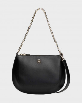 TOMMY HILFIGER ΓΥΝΑΙΚΕΙΑ ΧΙΑΣΤΙ ΤΣΑΝΤΑ ΜΕ ΑΛΥΣΙΔΑ - AW0AW18143 - ΜΑΥΡΟ