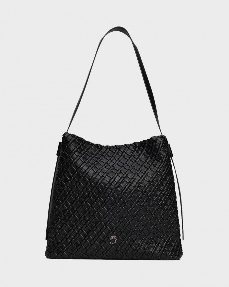 TOMMY HILFIGER TH MONOGRAM ΓΥΝΑΙΚΕΙΑ ΤΣΑΝΤΑ HOBO ΠΛΕΚΤΗ - AW0AW18161