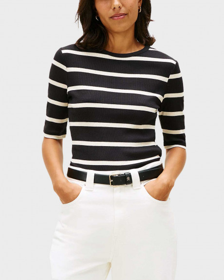 TOMMY HILFIGER WOMEN'S RIB T-SHIRT - WW0WW47308