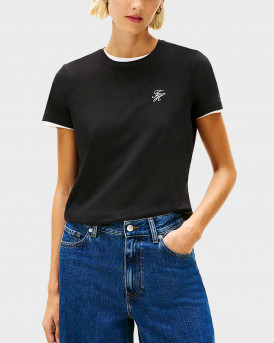 TOMMY HILFIGER WOMEN'S T-SHIRT - WW0WW47809 - BLACK