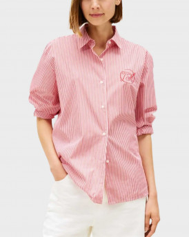 TOMMY HILFIGER ΓΥΝΑΙΚΕΙΟ ΠΟΥΚΑΜΙΣΟ OVERSIZED - WW0WW48190 - ΚΟΚΚΙΝΟ