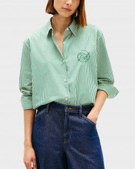 TOMMY HILFIGER ΓΥΝΑΙΚΕΙΟ ΠΟΥΚΑΜΙΣΟ OVERSIZED - WW0WW48190 - ΠΡΑΣΙΝΟ