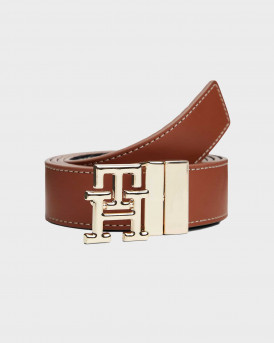 TOMMY HILFIGER TH MONOGRAM WOMEN'S REVERSIBLE BELT - AW0AW18256 - BROWN