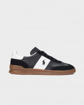 POLO RALPH LAUREN HERITAGE AERA ΑΝΔΡΙΚΑ ΔΕΡΜΑΤΙΝΑ SNEAKERS - 809956119001  - ΜΑΥΡΟ