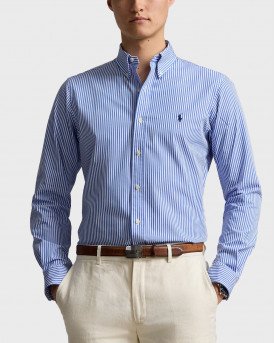 POLO RALPH LAUREN MEN'S STRIPED POPLIN SHIRT - 710929346001 - LIGHT BLUE