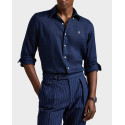POLO RALPH LAUREN MEN'S LINEN SHIRT - 710966294504 - BLUE