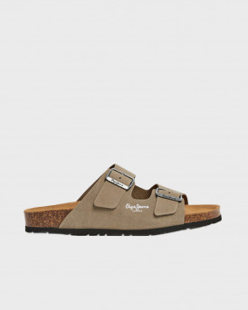 PEPE JEANS BIO SUEDE ΑΝΔΡΙΚΑ ΣΑΝΔΑΛΙΑ - PMS90112 - ΧΑΚΙ