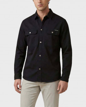 CALVIN KLEIN JEANS MEN'S TZIN LONG SLEEVE OVERSHIRT - LV04RE103G - BLACK