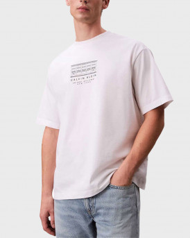 CALVIN KLEIN JEANS MEN'S SHORT SLEEVE T-SHIRT - LV04RF823G - WHITE