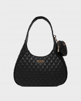 GUESS ATABEY HOBO ΓΥΝΑΙΚΕΙΑ ΤΣΑΝΤΑ ΩΜΟΥ - HWQG989401  - ΜΑΥΡΟ