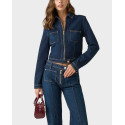 GUESS AMELIE ΓΥΝΑΙΚΕΙΟ CROPPED ΤΖΙΝ ΤΖΑΚΕΤ -  W6RN76D6881  - ΜΠΛΕ
