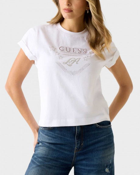 GUESS SS CN LA STARS TEE WOMEN'S T-SHIRT - W6RI30I3Z14 