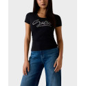 GUESS SS CN GUESS SCRIPT WOMEN'S T-SHIRT - W6RI24J1314  - BLACK