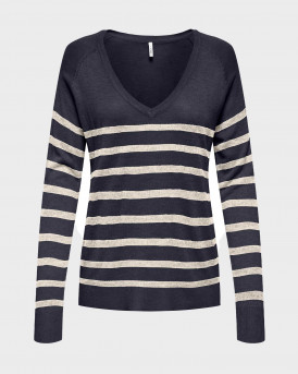 ONLY VIENNA ΓΥΝΑΙΚΕΙΟ ΠΟΥΛΟΒΕΡ V ΛΑΙΜΟΚΟΨΗ - 15363104 - ΜΠΛΕ