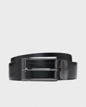 HUGO ELVIO-U REVERSIBLE ΑΝΔΡΙΚΗ ΔΕΡΜΑΤΙΝΗ ΖΩΝΗ - 50307803  - ΜΑΥΡΟ