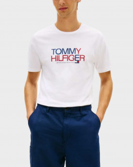 TOMMY HILFIGER ΑΝΔΡΙΚΗ ΚΟΝΤΟΜΑΝΙΚΗ ΜΠΛΟΥΖΑ - MW0MW42369 - ΑΣΠΡΟ