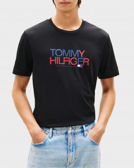 TOMMY HILFIGER ΑΝΔΡΙΚΗ ΚΟΝΤΟΜΑΝΙΚΗ ΜΠΛΟΥΖΑ - MW0MW42369 - ΜΑΥΡΟ