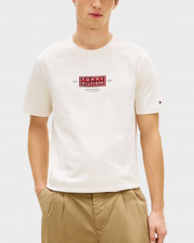 TOMMY HILFIGER HERITAGE LOGO ΑΝΔΡΙΚΗ ΚΟΝΤΟΜΑΝΙΚΗ ΜΠΛΟΥΖΑ - MW0MW42392 - ΕΚΡΟΥ