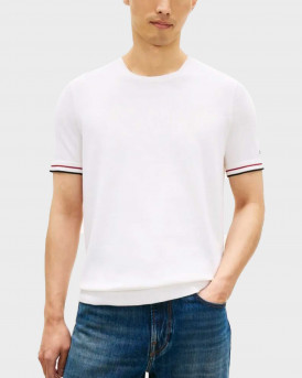 TOMMY HILFIGER SMART CASUAL ΑΝΔΡΙΚΗ ΚΟΝΤΟΜΑΝΙΚΗ ΜΠΛΟΥΖΑ - MW0MW42676 - ΑΣΠΡΟ