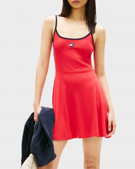 TOMMY JEANS ΓΥΝΑΙΚΕΙΟ ΜΙΝΙ ΦΟΡΕΜΑ SKATER - DW0DW22335 - ΚΟΡΑΛΛΙ