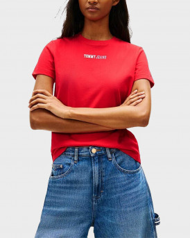TOMMY JEANS ESSENTIAL LOGO 2 ΓΥΝΑΙΚΕΙΑ ΚΟΝΤΟΜΑΝΙΚΗ ΜΠΛΟΥΖΑ - DW0DW22277 - ΚΟΡΑΛΛΙ