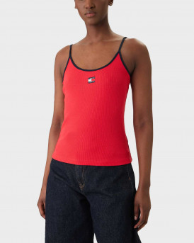 TOMMY JEANS BADGE ΓΥΝΑΙΚΕΙΟ ΑΜΑΝΙΚΟ ΤΟΠ - DW0DW22261 - ΚΟΡΑΛΛΙ