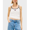 TOMMY JEANS BADGE WOMEN'S TOP - DW0DW22261 - ECRU