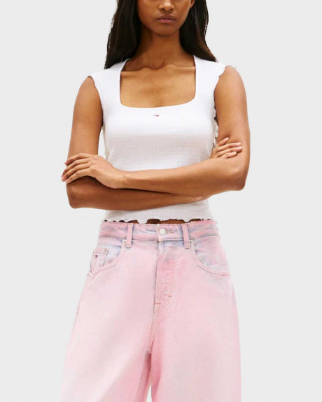 TOMMY JEANS ΓΥΝΑΙΚΕΙΟ ΑΜΑΝΙΚΟ ΓΚΟΦΡΕ ΤΟΠ - DW0DW22220