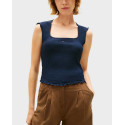TOMMY JEANS WOMEN'S WAFFLE-KNIT TOP - DW0DW22220 - ECRU