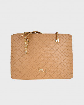 BY BYBLOS DESIRE WOMEN'S KNITTED SHOULDER BAG - BYBS95B01 - BEIGE
