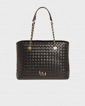 BY BYBLOS DESIRE WOMEN'S KNITTED SHOULDER BAG - BYBS95B01 - BLACK