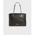 BY BYBLOS DESIRE WOMEN'S KNITTED SHOULDER BAG - BYBS95B01 - BLACK