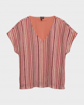 VERO MODA DEMI ΓΥΝΑΙΚΕΙΟ ΤΟΠ ΜΕ V ΛΑΙΜΟΚΟΨΗ - 10333684 - ΚΟΡΑΛΛΙ