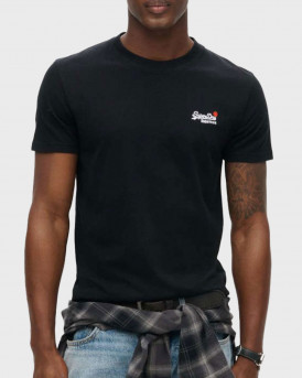 SUPERDRY ESSENTIAL EMBROIDERED ΑΝΔΡΙΚΗ ΚΟΝΤΟΜΑΝΙΚΗ ΜΠΛΟΥΖΑ - M1012078A - ΜΑΥΡΟ