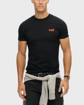SUPERDRY ESSENTIAL LOGO ΑΝΔΡΙΚΗ ΚΟΝΤΟΜΑΝΙΚΗ ΜΠΛΟΥΖΑ - Μ1011245Α - ΜΑΥΡΟ
