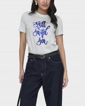 ONLY KITA WOMEN'S T-SHIRT - 15372191 - LIGHT BLUE