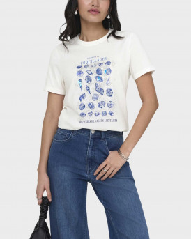 ONLY KITA WOMEN'S T-SHIRT - 15372191 - WHITE