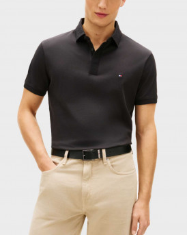 TOMMY HILFIGER ΑΝΔΡΙΚΗ ΚΟΝΤΟΜΑΝΙΚΗ ΜΠΛΟΥΖΑ ΠΟΛΟ - MW0MW42760 - ΜΑΥΡΟ