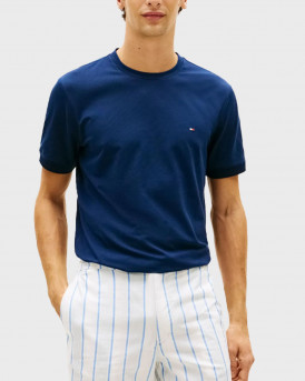 TOMMY HILFIGER PERFORMANCE TIPPED TEE ΑΝΔΡΙΚΗ ΚΟΝΤΟΜΑΝΙΚΗ ΜΠΛΟΥΖΑ - MW0MW38626 - ΜΠΛΕ