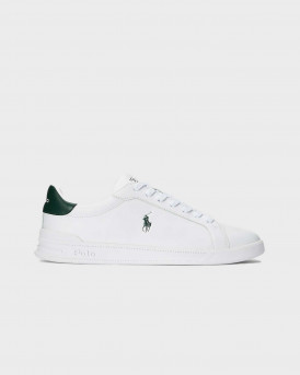 POLO RALPH LAUREN HERITAGE COURT II MEN'S LEATHER SNEAKERS - 809P10044001 - WHITE