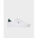 POLO RALPH LAUREN HERITAGE COURT II MEN'S LEATHER SNEAKERS - 809P10044001 - WHITE
