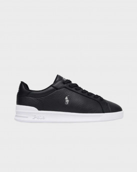 POLO RALPH LAUREN MEN'S LEATHER SNEAKERS - 809P07158001 - BLACK