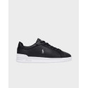 POLO RALPH LAUREN MEN'S LEATHER SNEAKERS - 809P07158001 - BLACK
