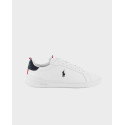 POLO RALPH LAUREN HERITAGE COURT II MEN'S LEATHER SNEAKERS - 809860883003 - WHITE