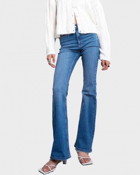 TOPSHOP JAMIE ΓΥΝΑΙΚΕΙΟ ΨΗΛΟΜΕΣΟ FLARE ΤΖΙΝ ΠΑΝΤΕΛΟΝΙ - 31000894