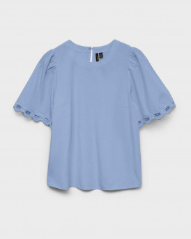 VERO MODA SANA WOMEN'S BRODERIE TOP - 10341529 - LIGHT BLUE