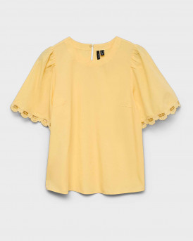 VERO MODA SANA WOMEN'S BRODERIE TOP - 10341529 - YELLOW