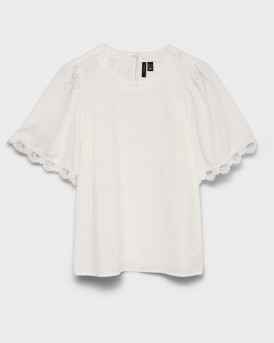 VERO MODA SANA WOMEN'S BRODERIE TOP - 10341529 - WHITE
