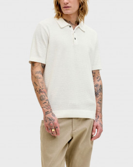 JACK & JONES ΑΝΔΡΙΚΟ ΠΛΕΚΤΗ ΚΟΝΤΟΜΑΝΙΚΗ ΠΟΛΟ ΜΠΛΟΥΖΑ - 12292034 - ΑΣΠΡΟ