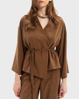 MYT WOMEN'S JACKET WITH 3/4 SLEEVE - S26T4167 - BROWN